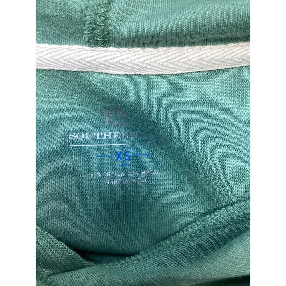 Southern Tide Kids LS Bay View Hoodie Seafoam Green XS 12190 Cotton Modal Hoody